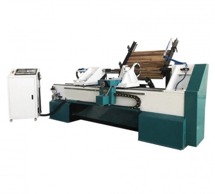 Auto feeding CNC wood turning lathe
