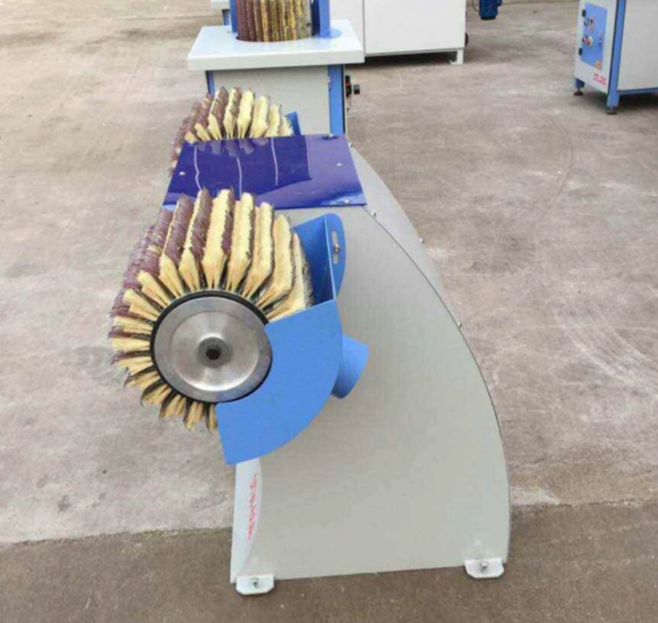 DTW-60A horizontal double head manual operation small sanding polishing brushing machine for Wood MDF Plywood Polishing (5)