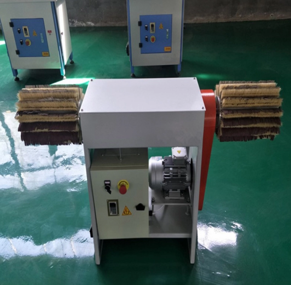 DTW-60A horizontal double head manual operation small sanding polishing brushing machine for Wood MDF Plywood Polishing (6)