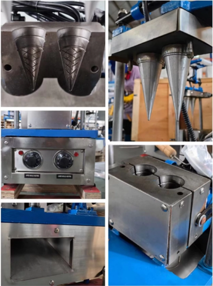 High Quality Fast Electric Waffle Cone Baker Ice Cream Cone Machine ice cream wafer cone baking (6)