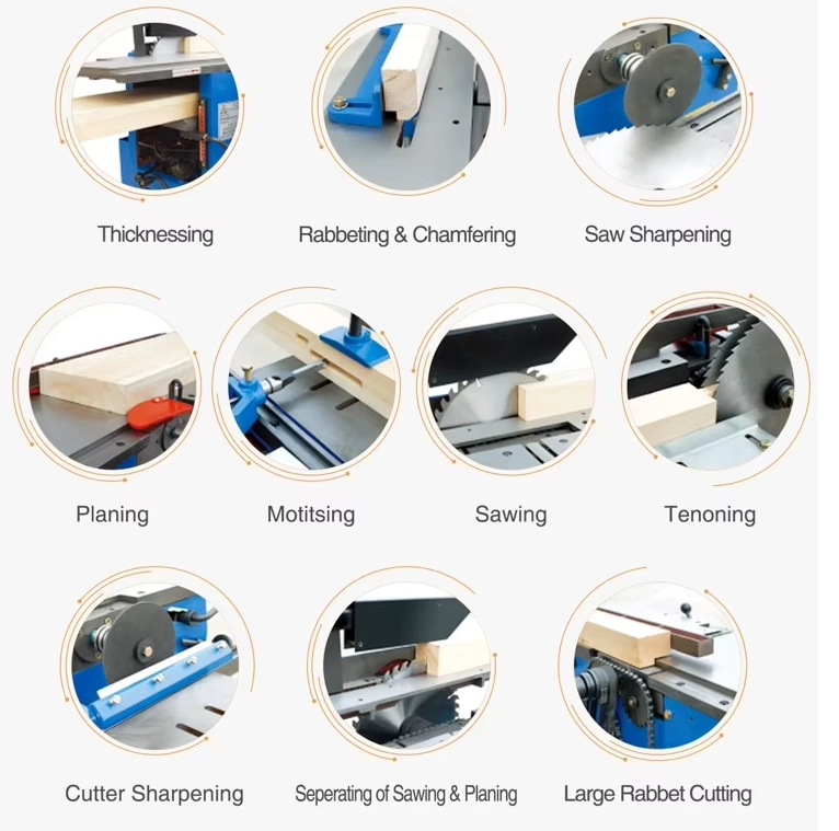 MQ442/MQ443 300mm combined multification Woodworking multi-functional sawing and planing machine tool planer multi-purpose machine tool table planing planing pressure planing table saw square hole drilling (4) MQ442/MQ443 300mm combined multification Woodworking multi-functional sawing and planing machine tool planer multi-purpose machine tool table planing planing pressure planing table saw square hole drilling (4)