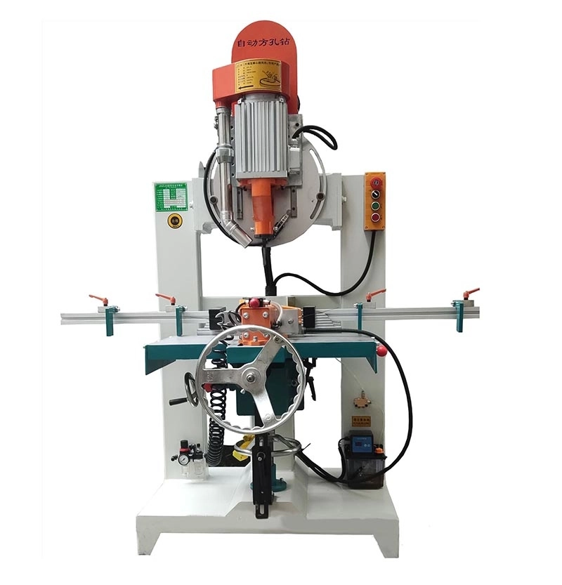 Multi-Angle Pneumatic Square Hole Mortising Machine | Automatic Slot Milling & Drilling for Furniture Joinery