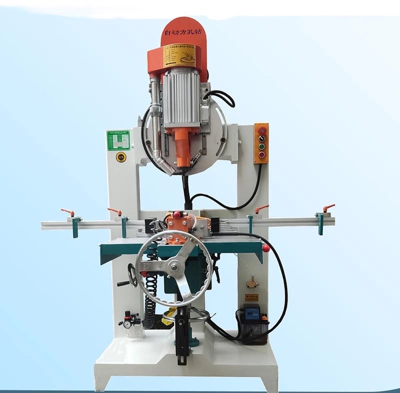 Multi-Angle Pneumatic Square Hole Mortising Machine | Automatic Slot Milling & Drilling for Furniture Joinery (4)