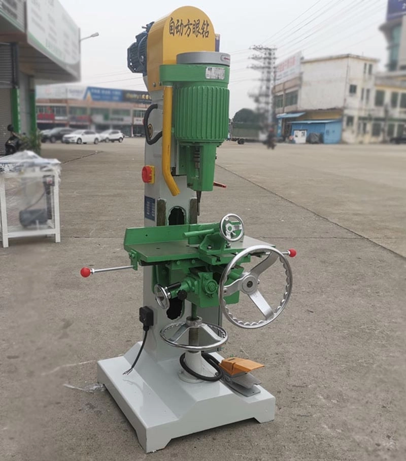 Multi-Angle Pneumatic Square Hole Mortising Machine | Automatic Slot Milling & Drilling for Furniture Joinery (5)